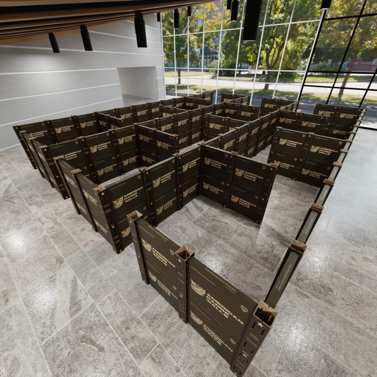 Giant cardboard maze